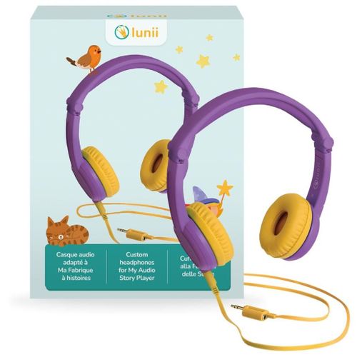 Lunii - Casque audio violet - Compatible avec Ma Fabrique à Histoires - Pour les enfants de 3 à 8 ans