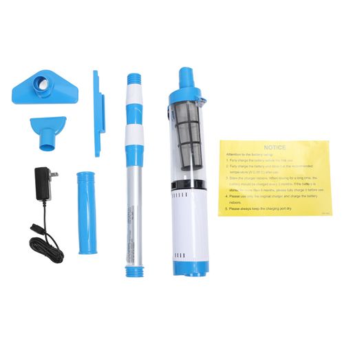 Aspirateur de piscine à main 3 en 1 sans fil rechargeable IPX7 résistant à l'eau 100 minutes d'autonomie pour jacuzzi avec 3 têtes de rechange pour débris de sable