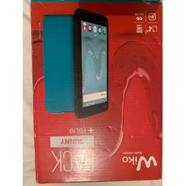 Pack Wiko Sunny Double SIM 8 Go Noir + Folio Bleen