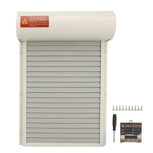 Ouvre-Porte Automatique De Poulailler, Minuterie AlimentéE Par Batterie, Affichage Led, Porte De Poulailler Pour Ferme, Blanc