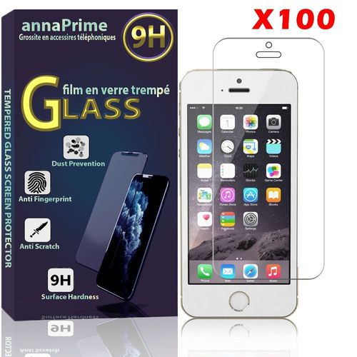 Lot / Pack De 100 Films Verre Trempé Pour Apple Iphone 5/ 5s/ Se [Dimensions Du Téléphone: 123.8 X 58.6 X 7.6 Mm] Protection D'écran