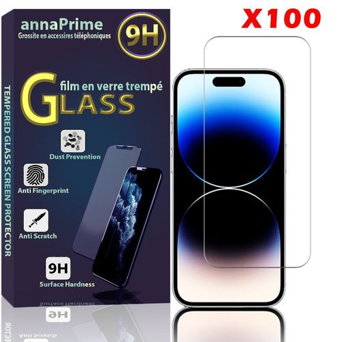 Lot / Pack De 100 Films Verre Trempé Pour Apple Iphone 14 Pro 6.1" Protection D'écran