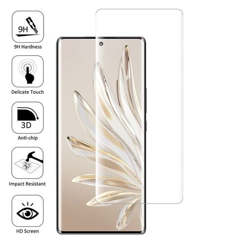 1 Film En Verre Trempé Pour Honor 70 6.67" Bord Incurvé Resistant - Transparent