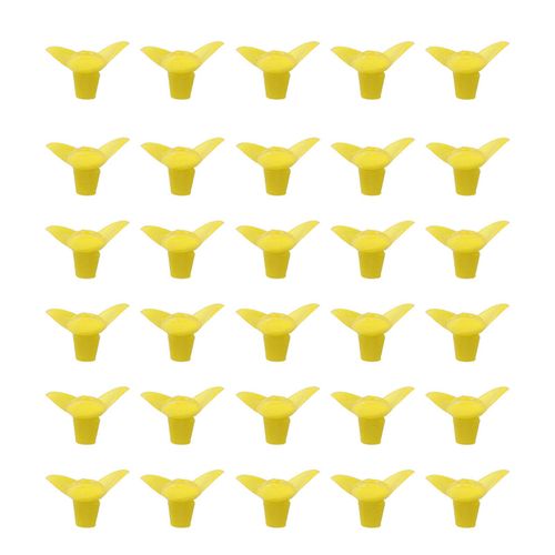 30 Ensembles De Mangeoires Pour Oiseaux, Fleurs De Remplacement, Mangeoire En Plastique Pour Oiseaux, PièCes De Rechange, Accessoires Pour Jardin Jaune