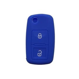Etui Coque Housse Silicone Clé Pour Golf 4 Passat Polo Beetle Jetta Bora 2 Boutons (Bleu)
