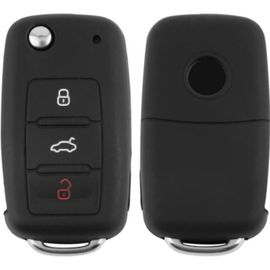 Etui Coque Housse Silicone Clé Pour Golf 5 6 Passat Polo Mk5 Mk6 3 Boutons Choix (Noir)