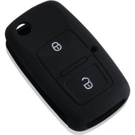Etui Coque Housse Silicone Clé Pour Golf 4 Passat Polo Beetle Jetta Bora 2 Boutons (Noir)