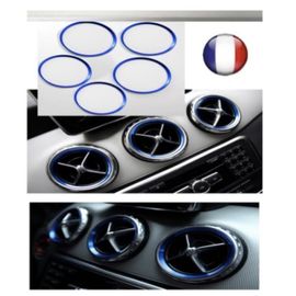 Cercle Anneau Pour Mercedes Bleu Bague Buse Grille De Ventilation Aération Sport Lot De 5 Anneaux Cerclage Des Grilles D'aération