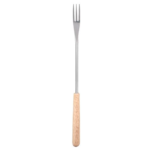 Fourchette de barbecue avec manche en bois de 26.5cm, bâton à rôtir, brochette pour Camping pique-nique