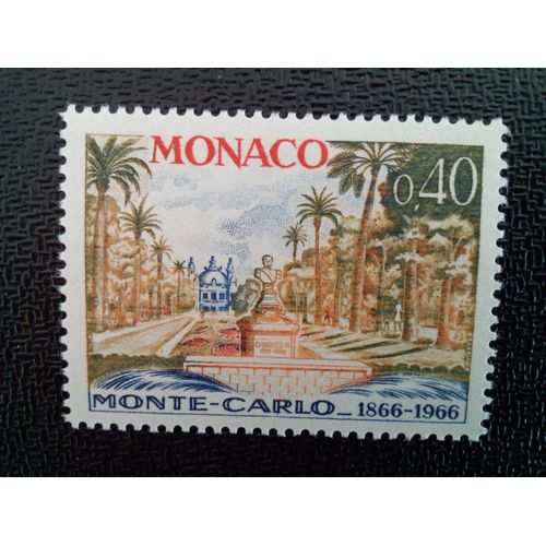 Timbre Monaco Yt 693 Monument De Charles Iii Dans Les Jardins De Monte Carlo 1966 ( 071012 )