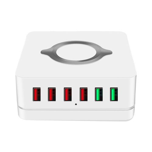Station de Charge rapide sans fil, adaptateur USB 3.0, 72W, 6 ports, pour téléphone iPhone, Samsung, Huawei, Xiaomi