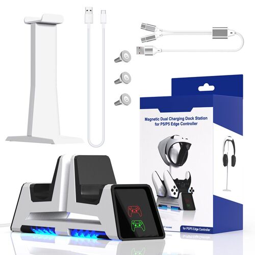 Station De Charge Magnétique Pour Manette Playstation 5, Station De Charge Pour Touristes, Station S6 Avec Indicateur Led Pour Manettes De Jeu Ps5