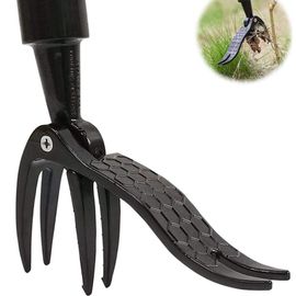 Outils Couteau Desherbeur Manuel de Jardin, Outillage Griffe Arrache Mauvaises Herbes de Jardinage, Outil à Main à Désherbeur avec 4 Griffes, Extracteur de Mauvaises Herbes pour Pissenlit