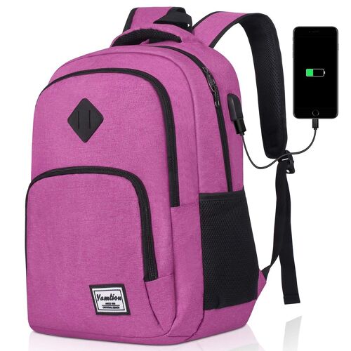 Yamtion Sac A Dos Ordinateur Portable 17.3 Pouces Homme Femme Avec Usb Charging Port Pour Université D'affaires 35l (15,6 Pouces,
