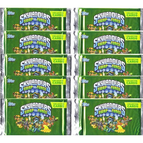 10 Boosters Skylanders Swap Force Cartes Collection -