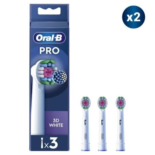 Oral-B Pro 3D White - 6 Brossettes - Brossettes haut de gamme pour adulte