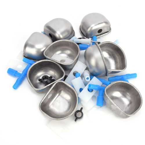 10 Ensembles D'abreuvoirs De Lapin En Acier Inoxydable, Bol D'eau Potable, Accessoires D'alimentation Pour Renard Martre (Connecteur En T Une PièCe)