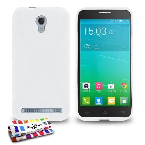 COQUE ALCATEL IDOL 2 MINI S - LE " X " BLANC SILICONE SOUPLE (TPU)