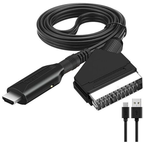 Cable peritel vers HDMI-Adaptateur peritel vers HDMI-Convertisseur audio video peritel tout en un vers HDMI 1080p/720p goodnice