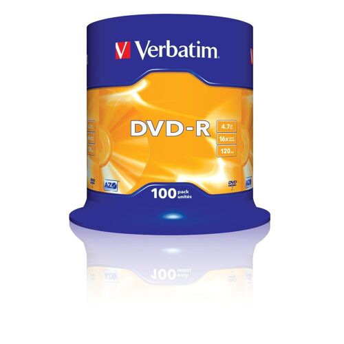 Verbatim 43549 4.7Go 16x DVD-R Matt Silver - 100 Pack Spindle