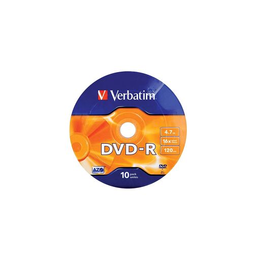 VERBATIM 43729 ""DVD-R 4,7 Go 16 x 10 Wrap Broche Argent