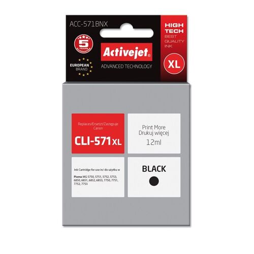 Activejet Encre Acc-571bnx (canon Cli-571bk Xl De Remplacement Suprêm