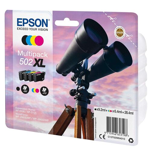 Epson C13T02W64010 Encre (4) Approprié pour XP5100 Multicolore 1x 9, 2ml Noir + 3x 6, 4ml Couleur