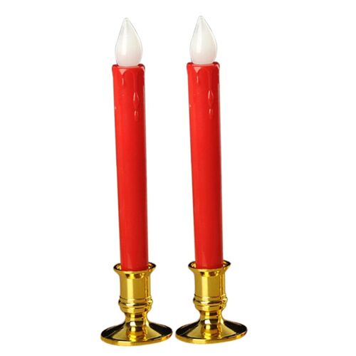 Bougies de mariage en forme de pilier, 2 ensembles, bougies d'église, longues et sans flammes, pour la maison, décor de café et de Bar
