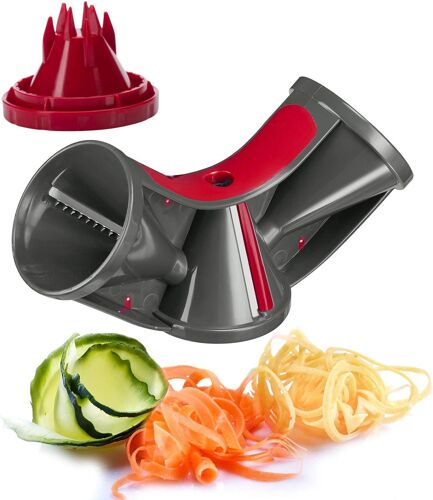 Spiralizer,3 Blades and Tanks,Stainless Steel/Plastic,Triolo,Anthracite/Red,11652260