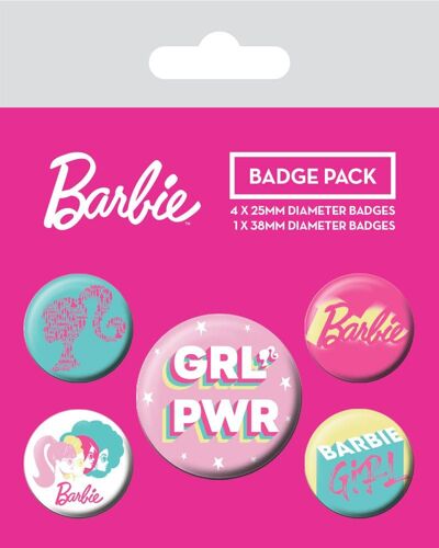 Barbie Pack 5 Badges Girl Power