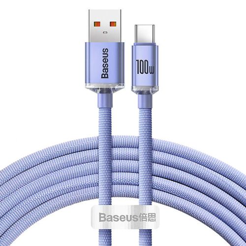 Baseus Crystal Shine Cable Usb To Usb-c, 100w, 2m (purple)