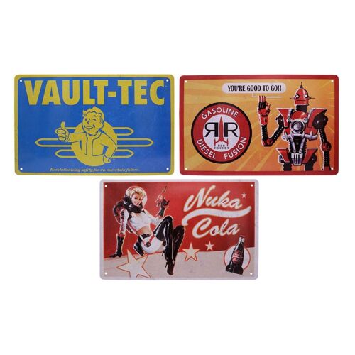 Fallout Set De 3 Panneau Métal Brands