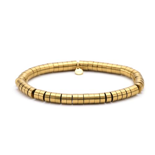 Bracelet Acier Perles Heishi 6mm Doré