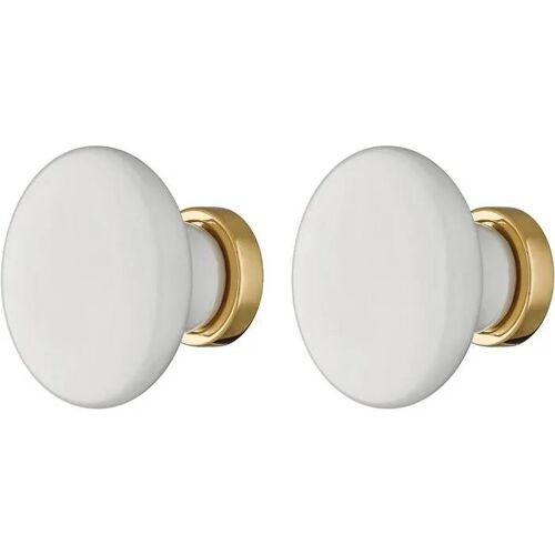 cyclingcolors 2x bouton de tiroir porcelaine céramique 30 mm base laiton poli meuble vintage style porte poignée commode avec vis