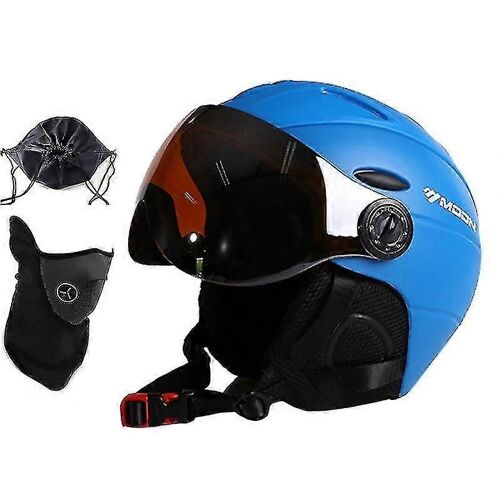 Lunettes Casque De Ski-Bleu-Adulte-M 52-56cm-Mâle