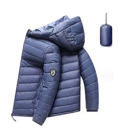 Doudoune À Capuche Légère Et Compressible Pour Hommes Manteau D'hiver Isolé Pour Les Voyages En Ski De Neige-Bleu Profond-Adulte-M-Mâle