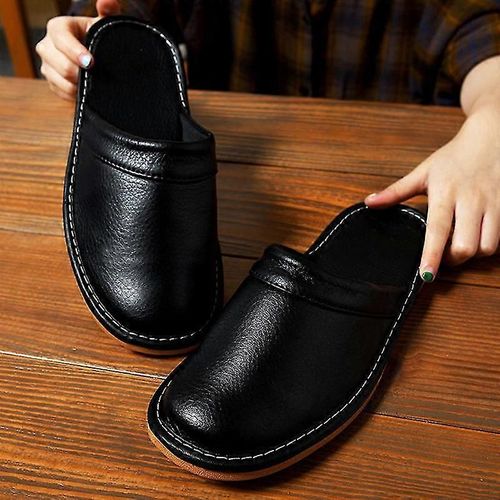 Chaussures Chausson En Cuir Abordable D'hiver Imperméables L'eau Chaussons Unisexe Salle Pantoufle D'intérieur Flip Flopssnoirsadultesnc 39 40sunisexe