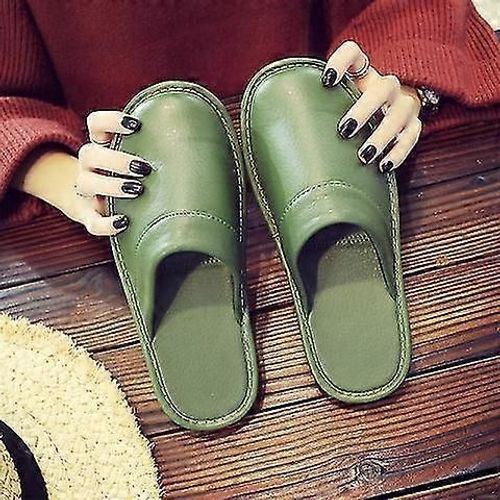 Chaussures Chausson En Cuir Abordable D'hiver Imperméables L'eau Chaussons Unisexe Salle Pantoufle D'intérieur Flip Flopssvertsadultesnc 41 42sunisexe