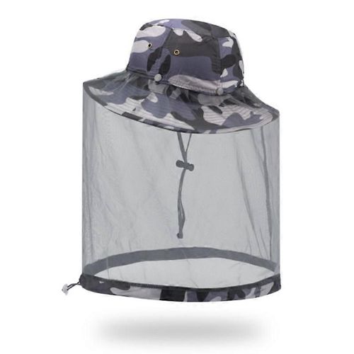 Evago Moustiquaire Chapeau De Soleil Avec Couvre-Cou Pour Le Visage Pour Hommes Et Femmes-Camouflage Gris