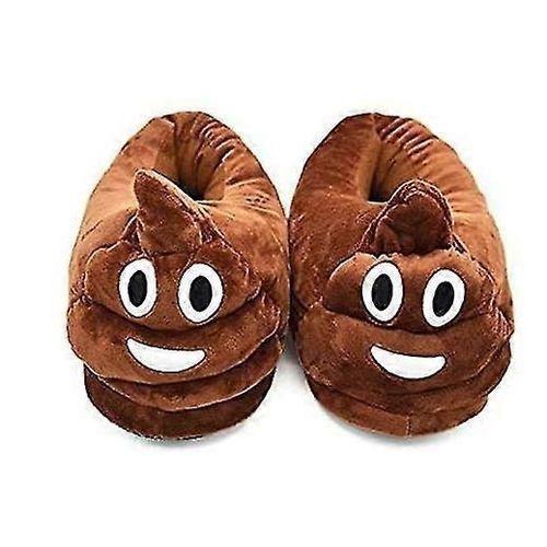 Pantoufles D'aventure Furry Monster, Cozy Nouveauté Warm Winter Poo Pantoufles Pour Adultes (Eu 44) Marron