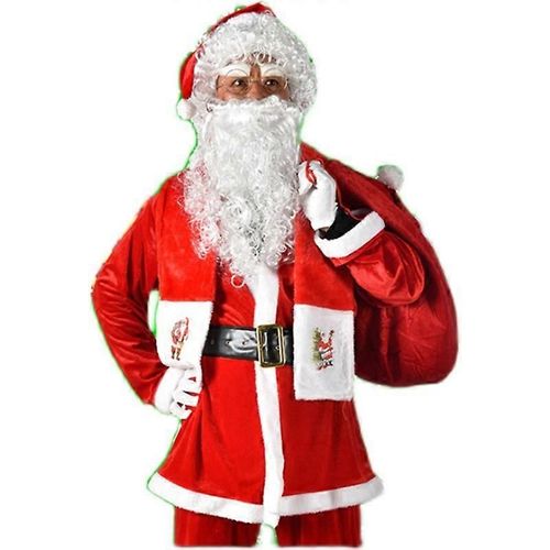 Evago Ensemble Différent Père Noël Costume Adultes Hommes Velours Rouge Père Noël Costume Pour Noël Fête Cosplay-2-Adulte-L-Mâle