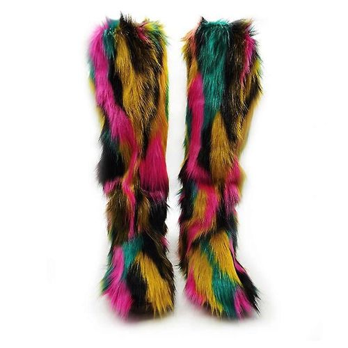 Evago ¿ Bottes En Fausse Fourrure Pour Femmes, Bottes De Neige Courtes Et Moelleuses, Mi-Mollet, Chaudes Et Confortables, Chaussures Plates D'extérieur-Coloré-Adulte-35-Homme