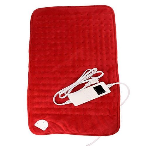 Coussin chauffant EVAGO pour soulager les maux de dos, les crampes au cou et aux épaules, Coussin chauffant électrique, lavable en machine-ROUGE