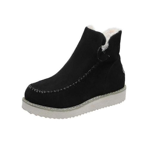 Femme Semelle Épaisse Bottes De Neige Chaudes Casual Thermal Slip On Boots-Noir-Adulte-Balise 40-Femelle