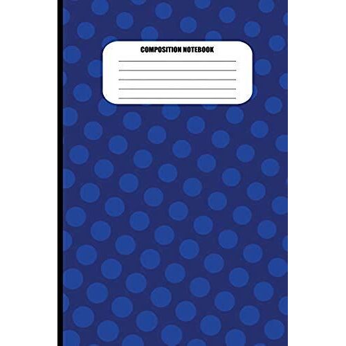 Composition Notebook: Blue Circles Pattern In Slanted Columns (100 Pages, College Ruled)