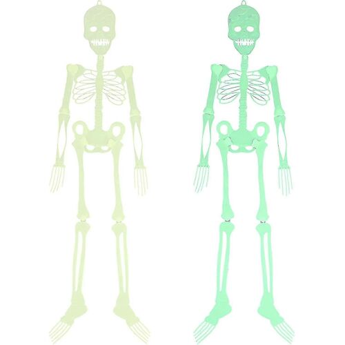 Squelette De Lumière D'halloween, 2 Morceaux De Squelette Lumineux D'halloween Requis Squelette D'halloween 90cm Squelette De Lumière Suspendue Pour Halloween Festiv