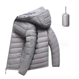 Doudoune À Capuche Légère Et Compressible Pour Hommes Manteau D'hiver Isolé Pour Les Voyages En Ski De Neige-Gris-Adulte-Xl-Mâle