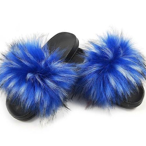 Evago Femme Furry Slides Fausse Fourrure Diapositives Pelucheux Pantoufles Pelucheuses Sandales Moelleux Extérieur Intérieur-4-Adulte-Taille 42-43-Femelle