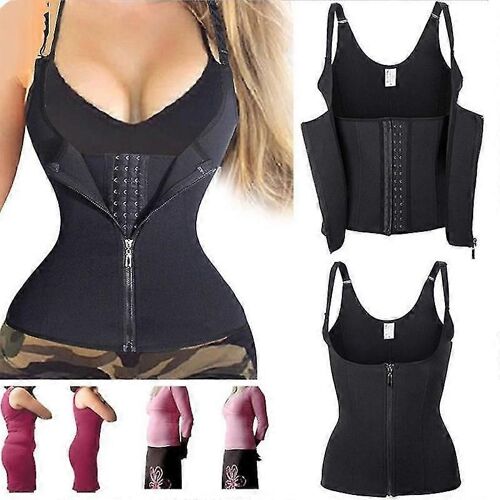 Evago Femmes Fermeture Éclair Corps Amincissant Shapewear Taille Haute Entraîneur Abdomen Ceinture Sous-Vêtements-Adulte-S-Femelle