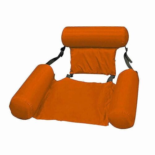 Evago Chaise Flottante Sièges De Piscine Gonflable Lazy Water Bed Chaise Longue-Orange